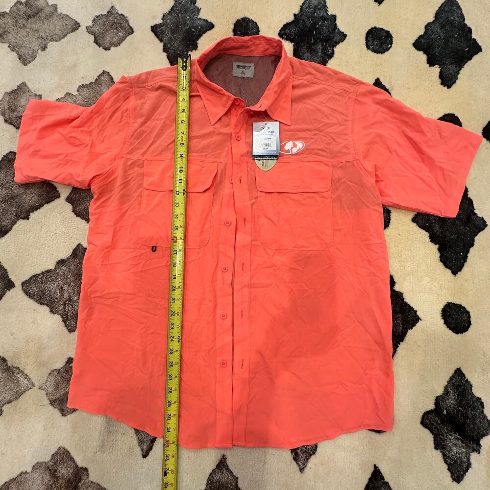 Mossy Oak Fishing Shirt XL Coral Orange NWT Short Sleeve Outdoor